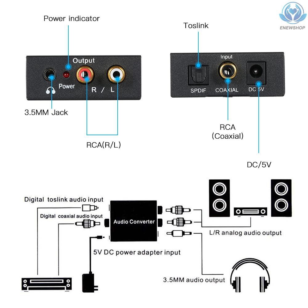 RCA Bộ Chuyển Đổi Âm Thanh Kỹ Thuật Số Sang Analog Jack Cắm 3.5mm