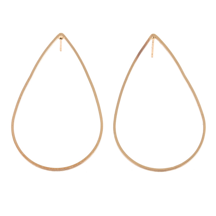 DDFI - Korea Anting Metal Advanced Oval Drop Shape Cool Style Silver/ Gold Earrings A5A05