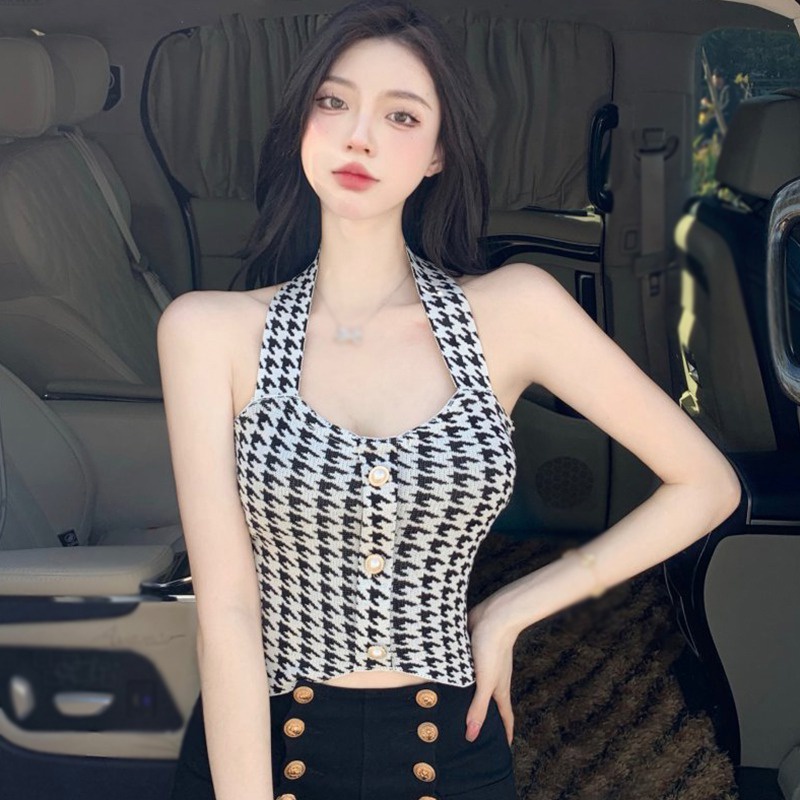 Áo Croptop Siêu Nhẹ Thiết Kế Cổ Yếm Thời Trang Quyến Rũ Cho Nữ