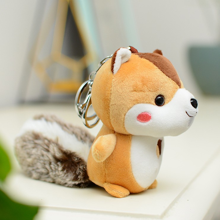 Móc Khóa Thú Bông, Móc Cài Balo - Ếch Ngáo Chân Dài - Bò Sữa - Sóc [CÓ MÓC KIM LOẠI]