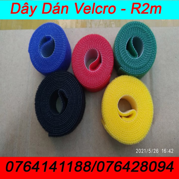 Dây Dán Vãi Velcro, Dây Rút Để Rút Dây Điện - PC - Rộng 2 cm - Dài 1m