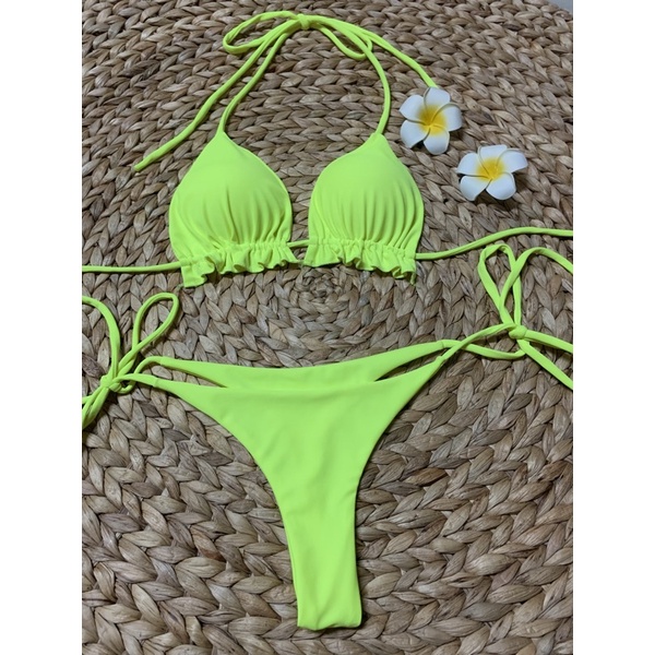 Bikini đồ bơi đi biển 2 mảnh quần lọt khe,áo dây rút kiểu dáng sexy