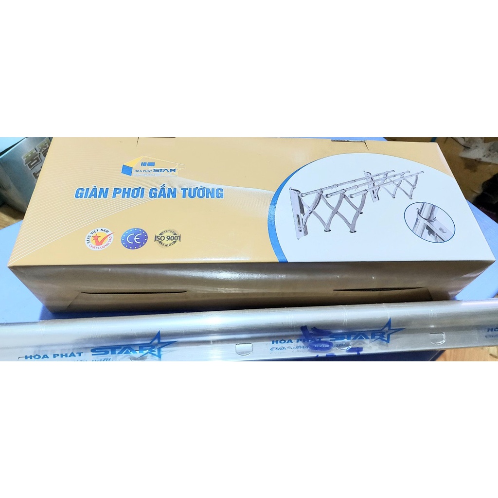 Giàn Phơi Quần Áo Thông Minh Gắn Tường Xếp Gọn Chất Liệu Nhôm Chính Hãng Hòa Phát