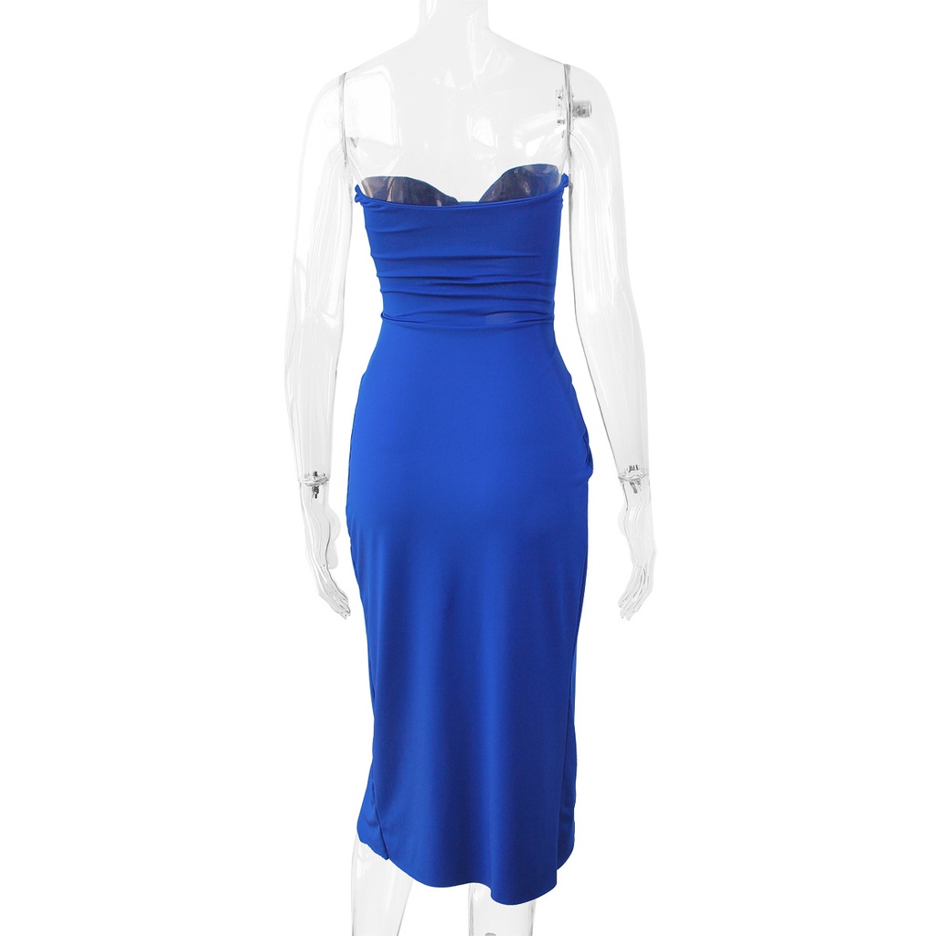 Đầm Trễ Vai Phối Ruy Băng Thiết Kế Xẻ Quyến Rũ Hợp Thời Trang