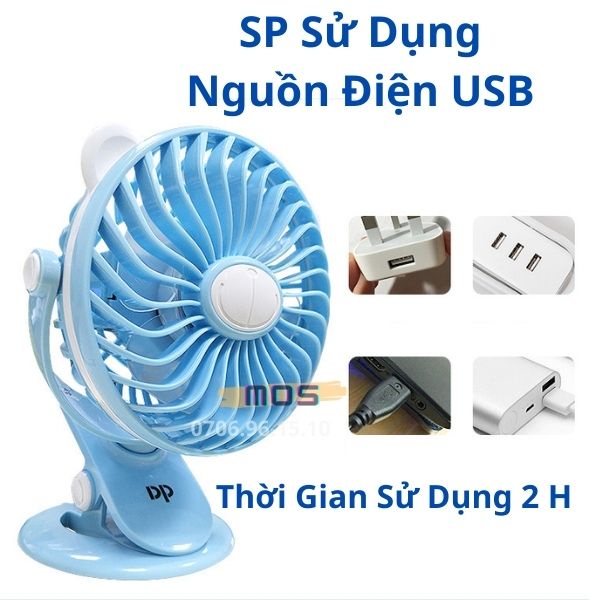 Quạt kẹp bàn mini (đa năng) DP-7608- Mos shop