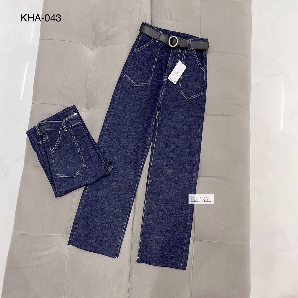 Quần Jean Ống Suông Co Giãn KHA043 GINNY | Thời Trang Nữ Dạo Xinh Xuống Phố Dạo | HotTrend | GinHouseShop