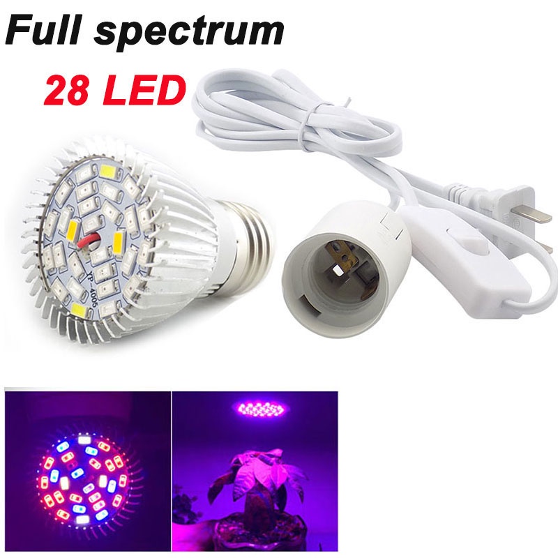 Đèn trồng cây trong nhà 28 18 Bóng đèn LED Đèn phát triển quang phổ đầy đủ cho hoa Đèn nhà kính thủy