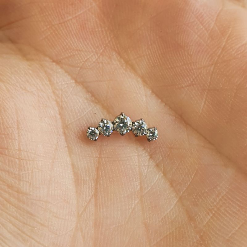 Khuyên tai Titanium G23 Curve Cz Ruyi Piercing