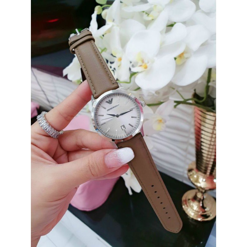 Đồng hồ nữ Emprio Armani PM106 dây da mềm , mặt kính sapphire chống xước , chống nước