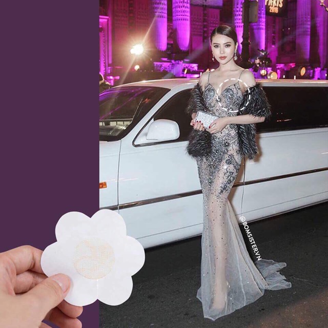 Set 10 miếng dán ti vải ren hoặc trơn