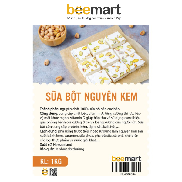 Sữa bột nguyên kem Newzealand 1kg