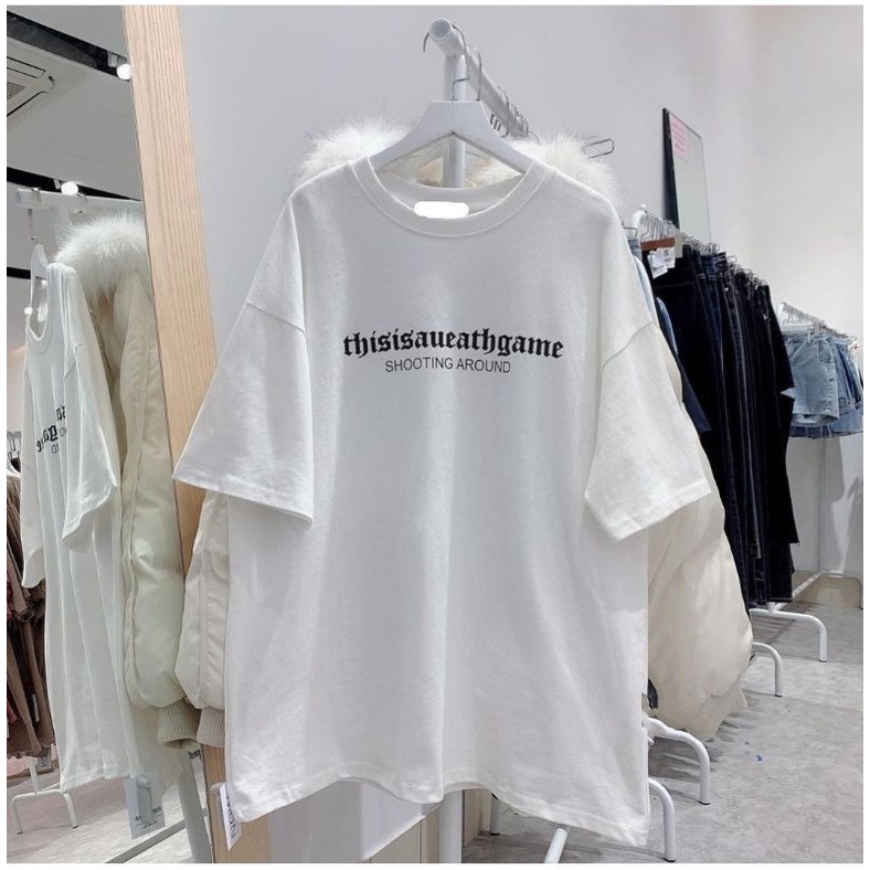 Áo Tay Lỡ In Hình Bàn Cờ 2 Màu Đen- Trắng, Áo Thun Phông Nam Nữ Unisex