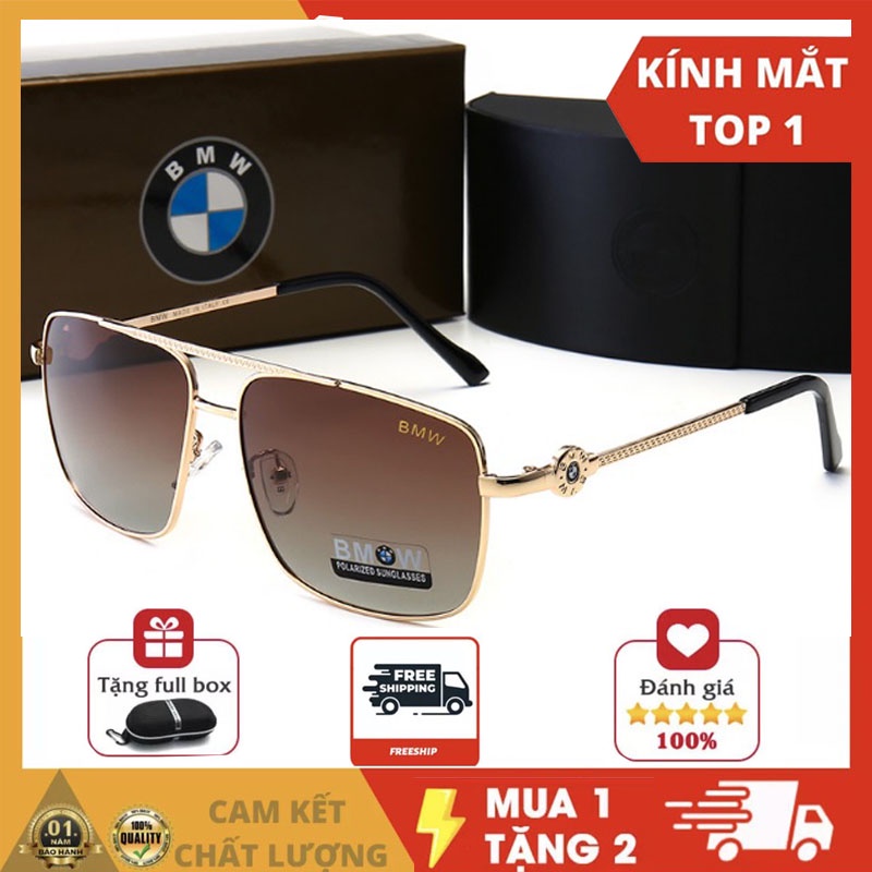 Kính mát Kính râm phân cực thời trang nam chất liệu hợp kim và palaroid Chống Tia UV cao cấp BMW A206 Bảo Hành 1 năm