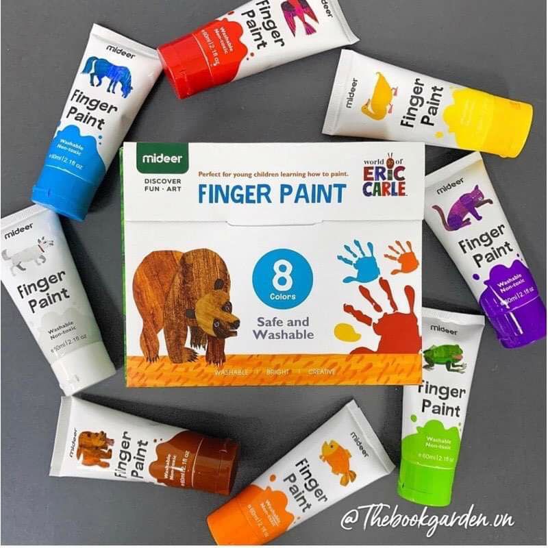 Set 8 màu vẽ tay- Finger Paint Hãng Mideer