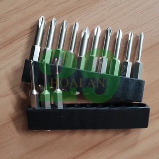 Bộ 13 mũi tô vít bốn cạnh chuôi lục giác dài 50mm cho khoan pin, điện Tặng Găng Tay Bảo Hộ