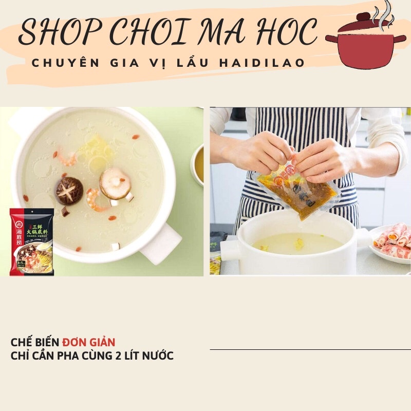 Gia vị lẩu thập cẩm Haidilao Hải Đế Lao 3 vị tươi