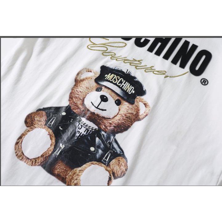 Áo Thun Ngắn Tay Chất Liệu Cotton In Hình Moschino Thời Trang