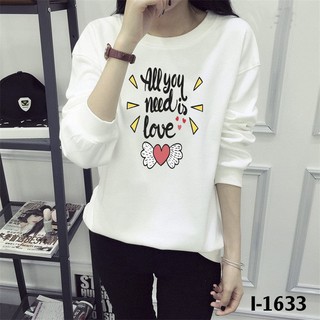 I-1633 thời trang áo thun nữ tay dài in all you need is love