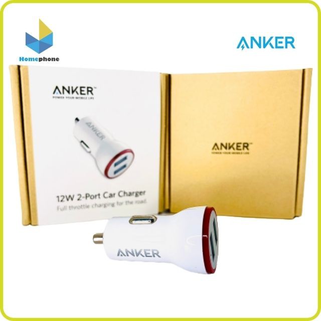 Tẩu Sạc ôtô Anker. Hai Cổng 24W. Mã A2308/ Công Nghệ Sạc Nhanh Với Tốc Độ Mạnh Mẽ.