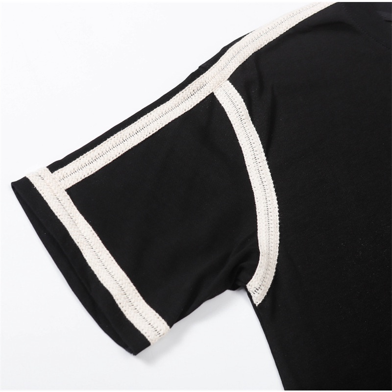 Áo Thun Cotton Tay Ngắn Thêu Họa Tiết LOE-WE-WE Thời Trang Dành Cho Cặp Đôi