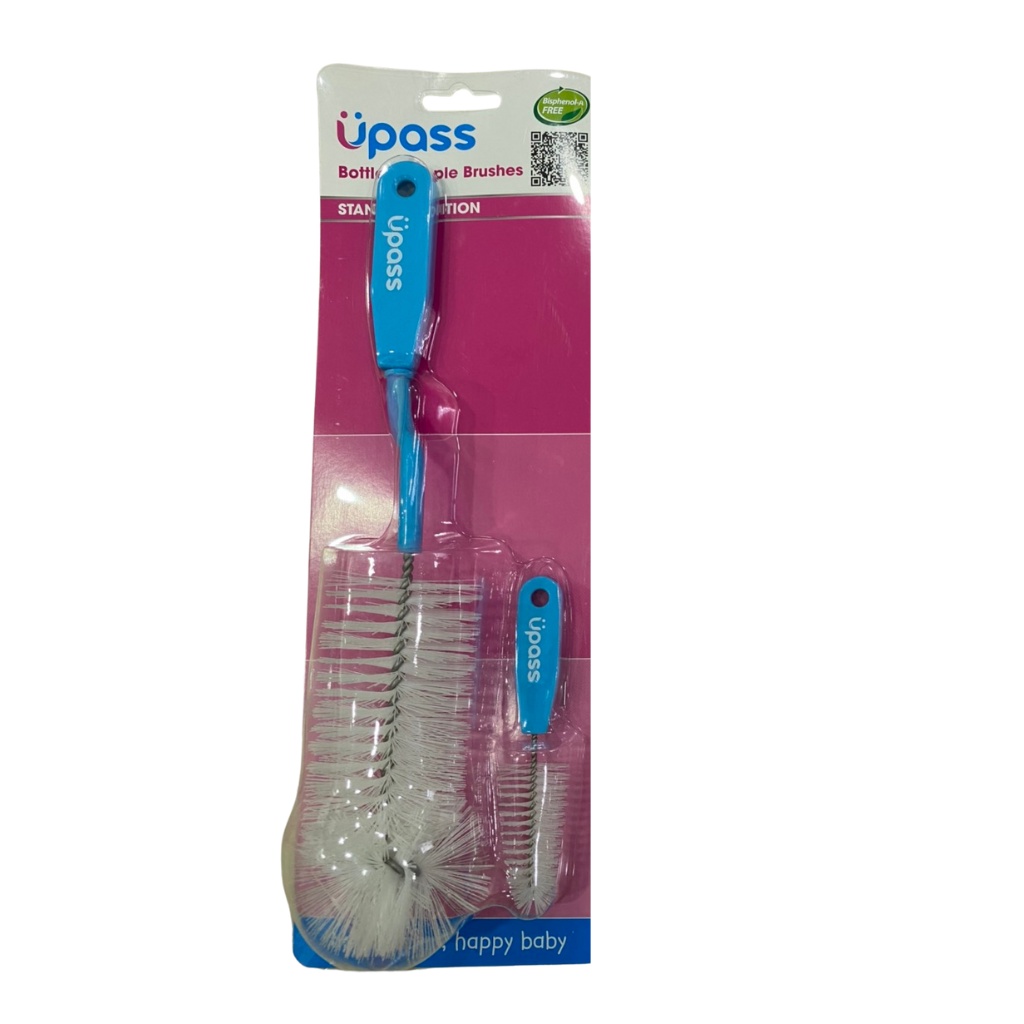 Bộ Cọ Bình Sữa, Núm Ti UPASS Làm Từ Sợi Nylon Cứng, Bền Giúp Vệ Sinh Sạch Sẽ Các Vật Dụng Ăn Uống Của Bé