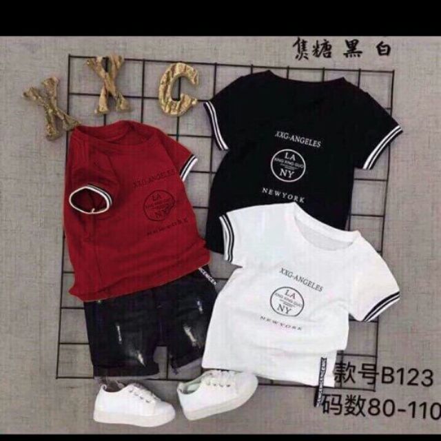 Áo thun bo tay bé trai
