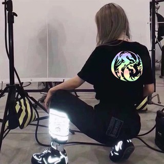 Áo thun phản quang 7 màu logo 2 rồng Cá Tính - Form Rộng - Tay lỡ