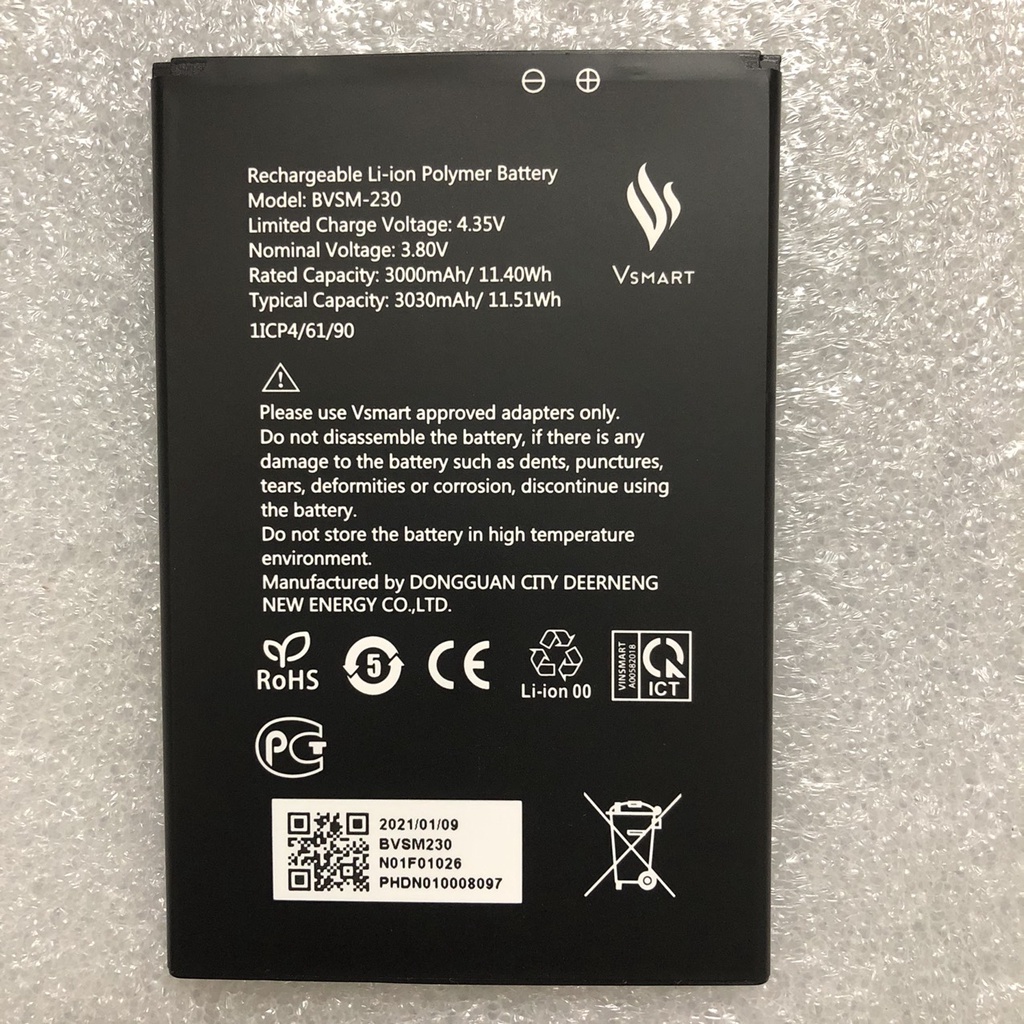 Pin Vsmart chính hãng, Bee, Joy1, Star4, Live, Active, bảo hành 6 tháng