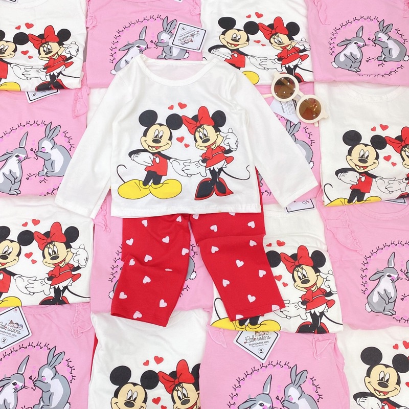 Set 2 bộ thỏ và Micky bé gái