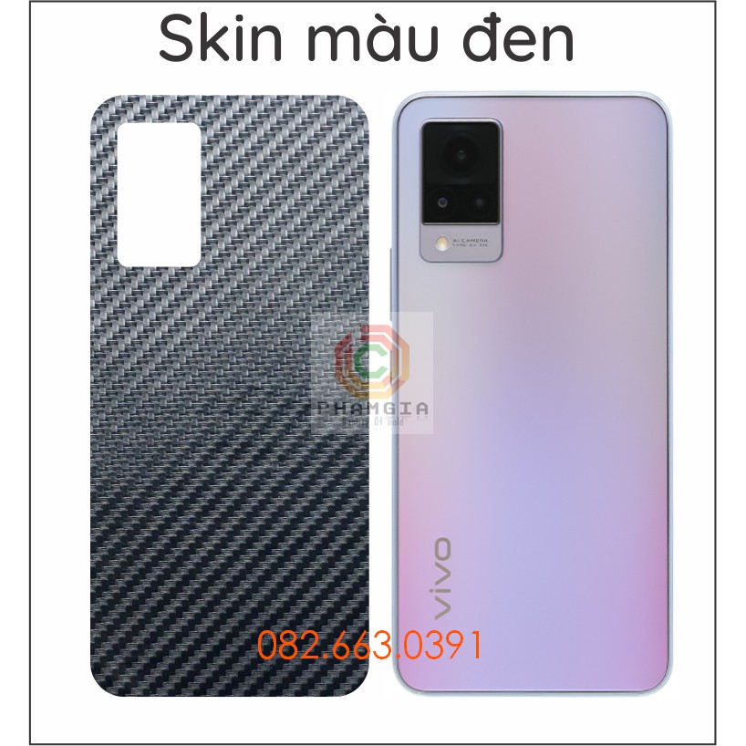 Miếng dán mặt lưng skin carbon Vivo V21 5G