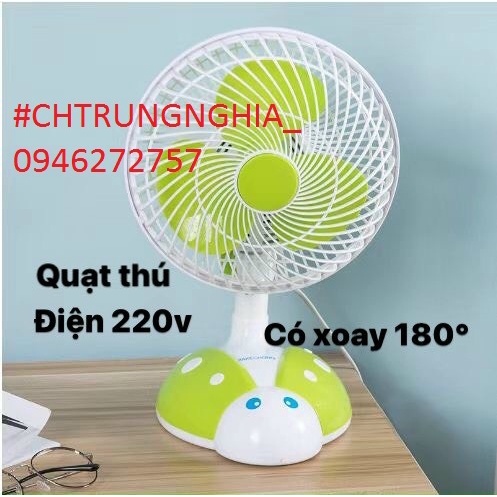 QUẠT ĐIỆN 220V XOAY 180 SIÊU MÁT 20W CAO 35CM | HÌNH THÚ DỄ THƯƠNG