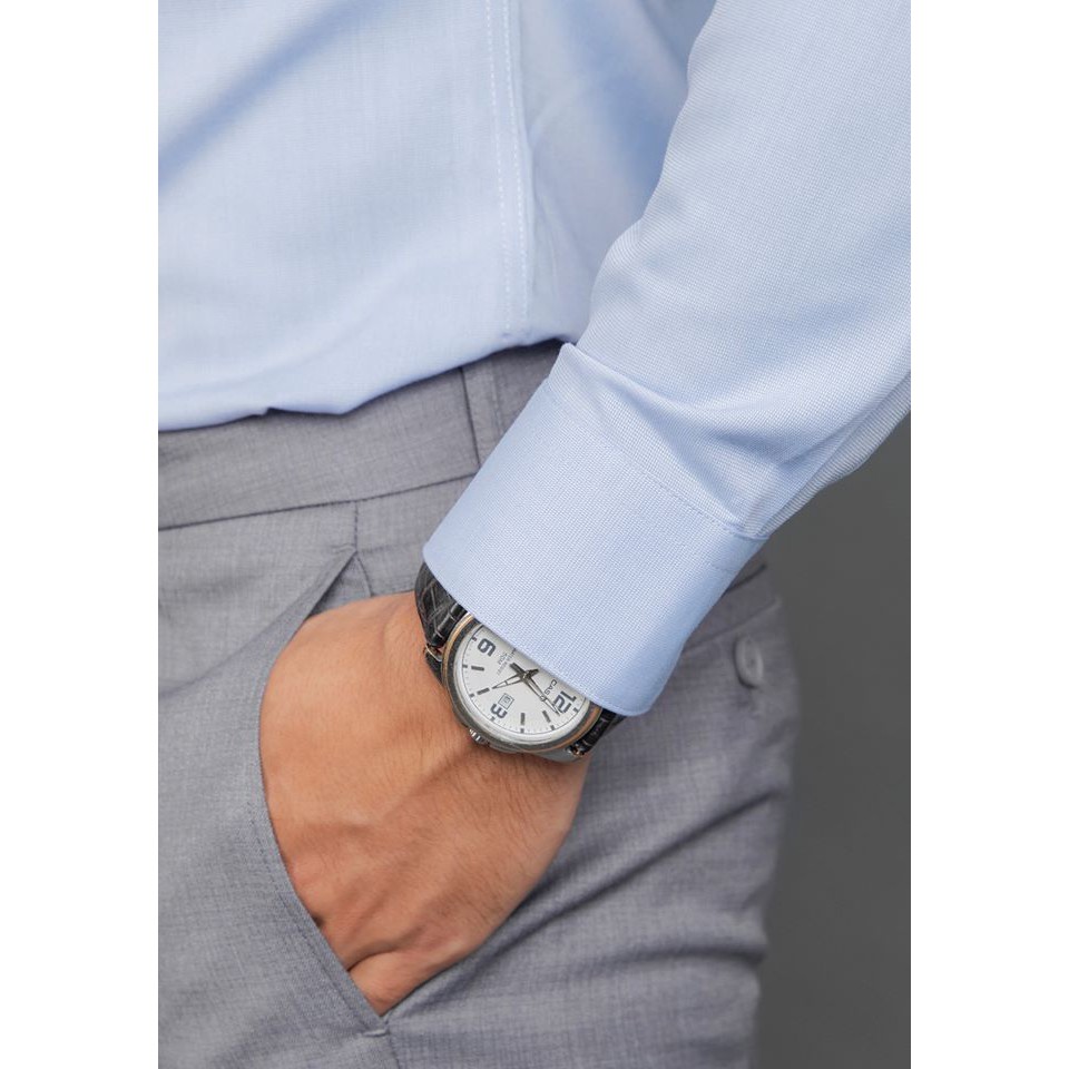 Áo sơ mi nam công sở dài tay hàn quốc F8888 Màu Xanh Nhạt ASM01