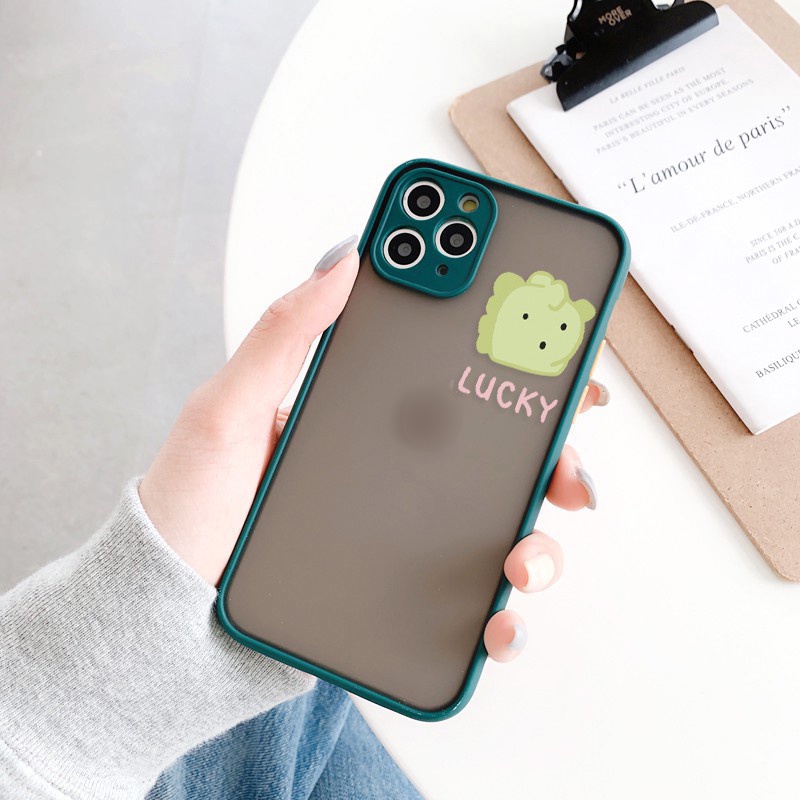 Ốp lưng iphone Lucky nhám viền nổi cong 6/6plus/6s/6splus/7/7plus/8/8plus/x/xr/xs/11/12/13/pro/max/plus/promax