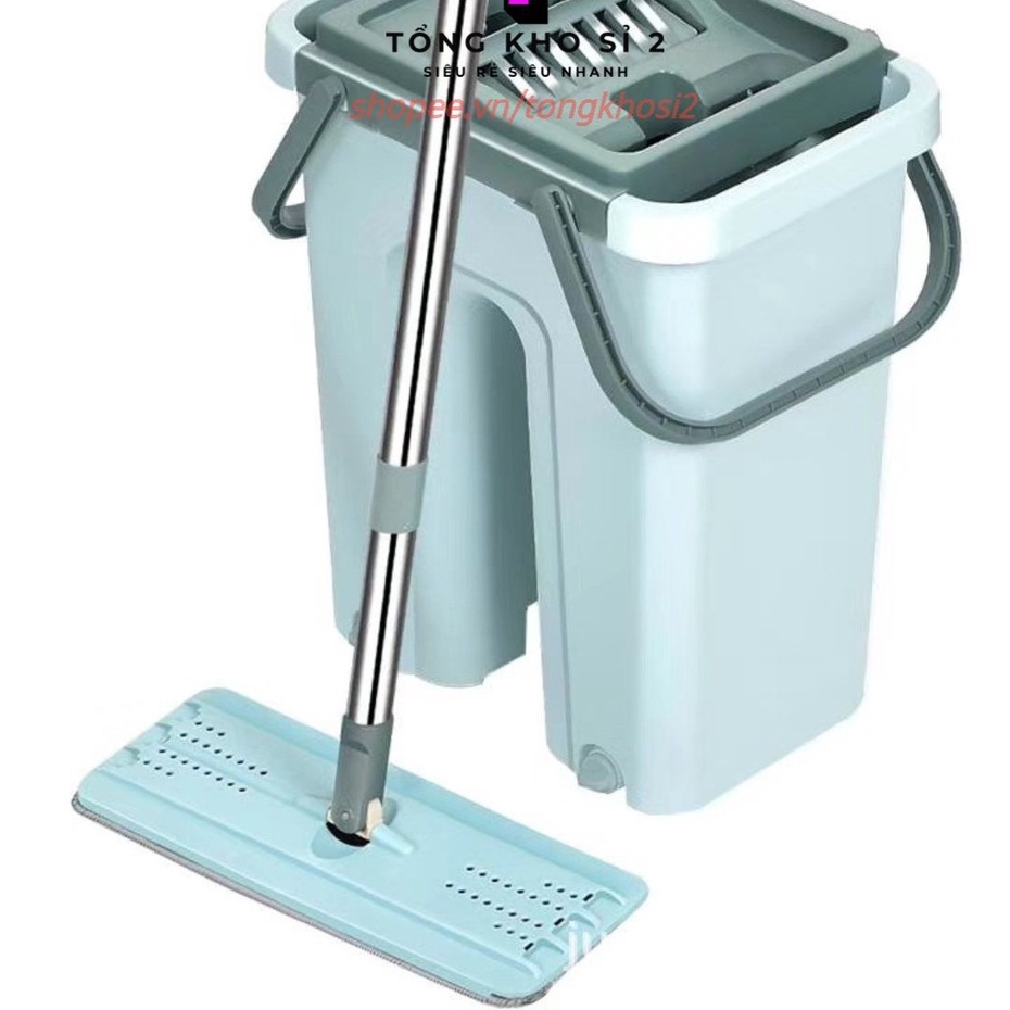 Bộ Cây Lau Nhà Chổi Lau Nhà Tự Vắt 360 Độ Chính Hãng Cao Cấp Tặng Kèm 2 Bông Lau ( Kèm 2 miếng cho cây lau siêu sạch)