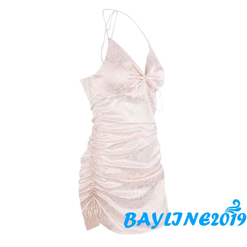 Đầm dáng ôm cổ yếm không tay thời trang hè gợi cảm cho nữ size S/M/L