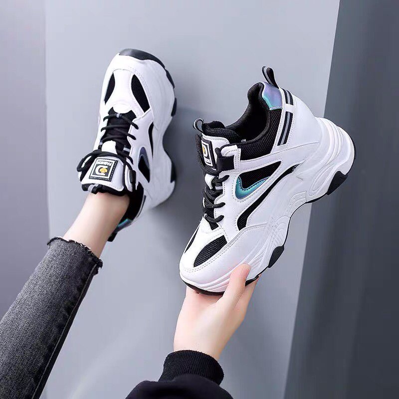 Giày sneaker thể thao độn đế 7cm màu Trắng