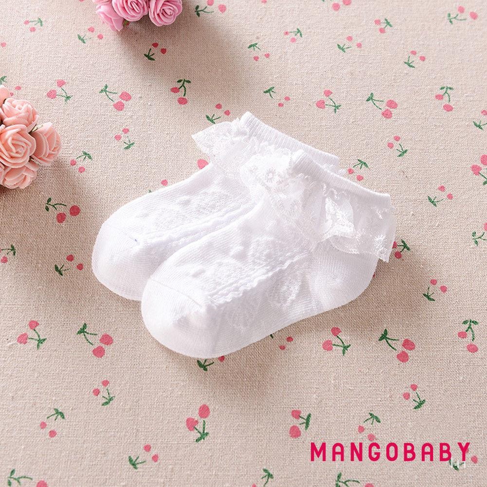 Vớ Cotton Mềm Phối Ren Thoáng Khí Dễ Thương Cho Bé Gái