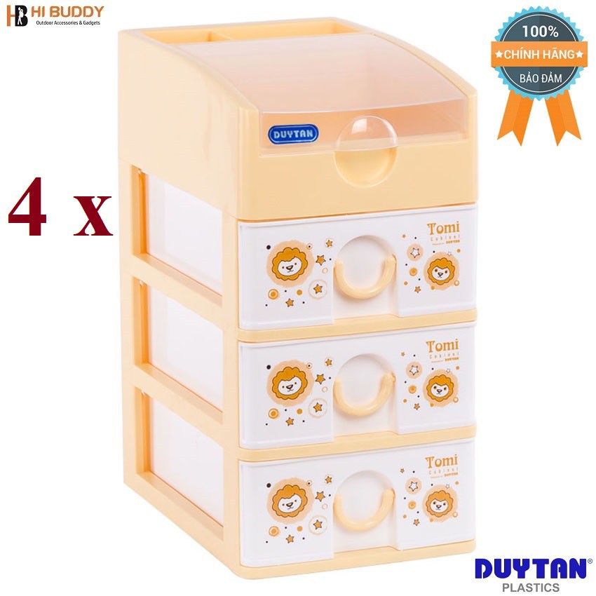 Bộ 4 Tủ nhựa Nhỏ Gọn Duy Tân Cao Cấp Tomi 4 ngăn Kích Thước 18 x 26.5 x 35 cm