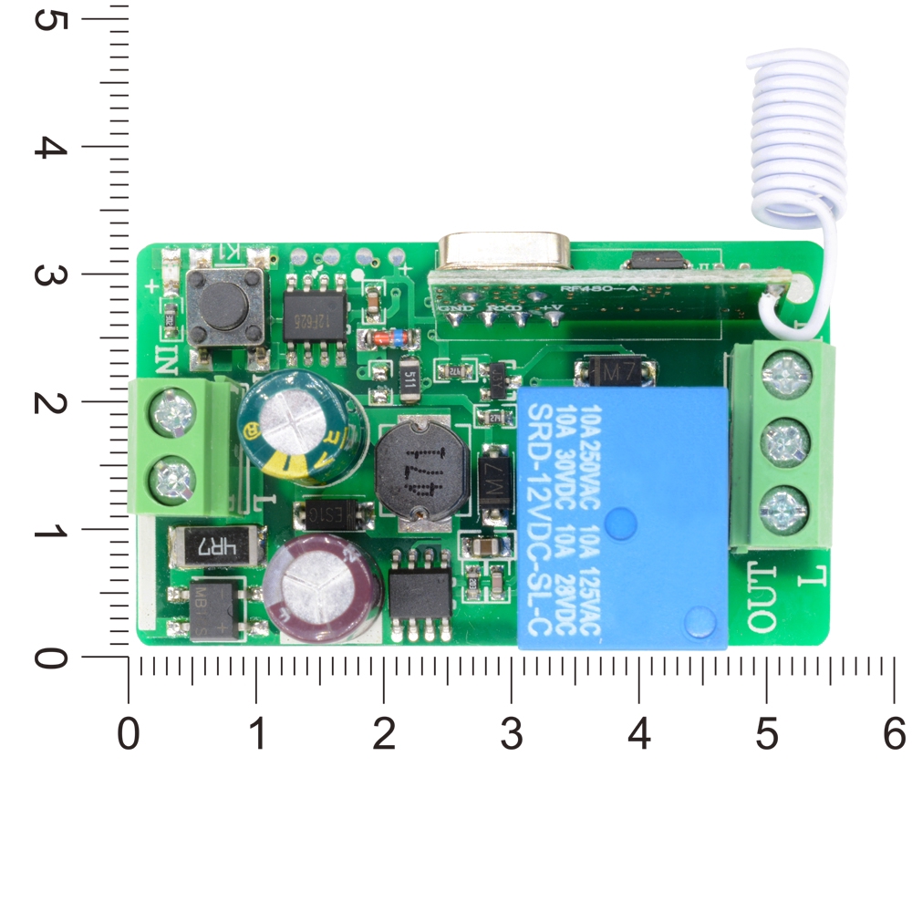 Công tắc rơ le không dây RF DC 220V 1CH 1 kênh 315MHZ Bộ công tắc rơle không dây 100M 1CH DC220V RF 315MHz chuyên dụng