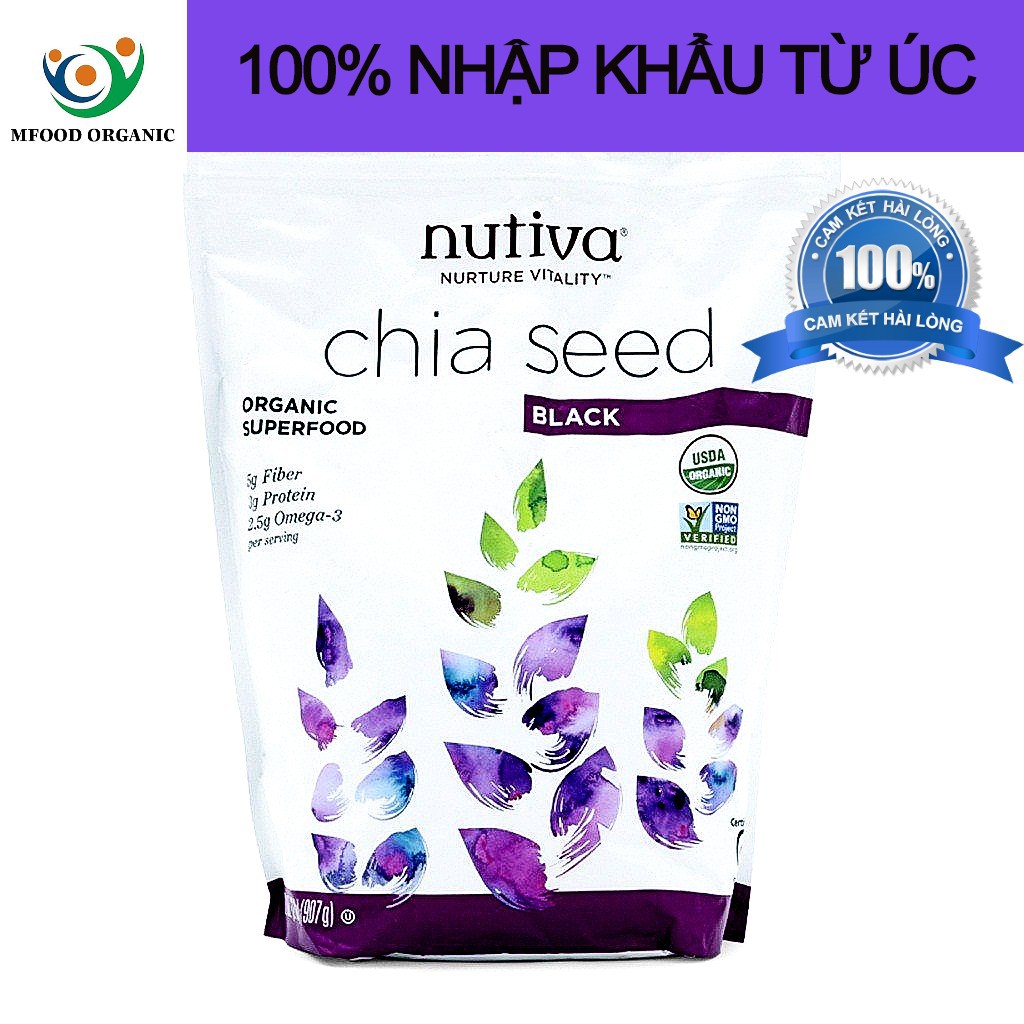 Hạt chia mỹ Nutiva Trắng Organic White Chia Seeds 907gr