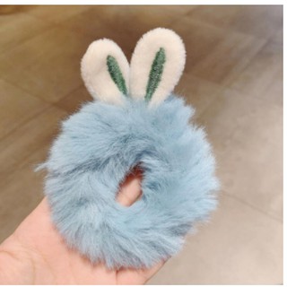Cột tóc lông pom pom tai thỏ nhiều màu