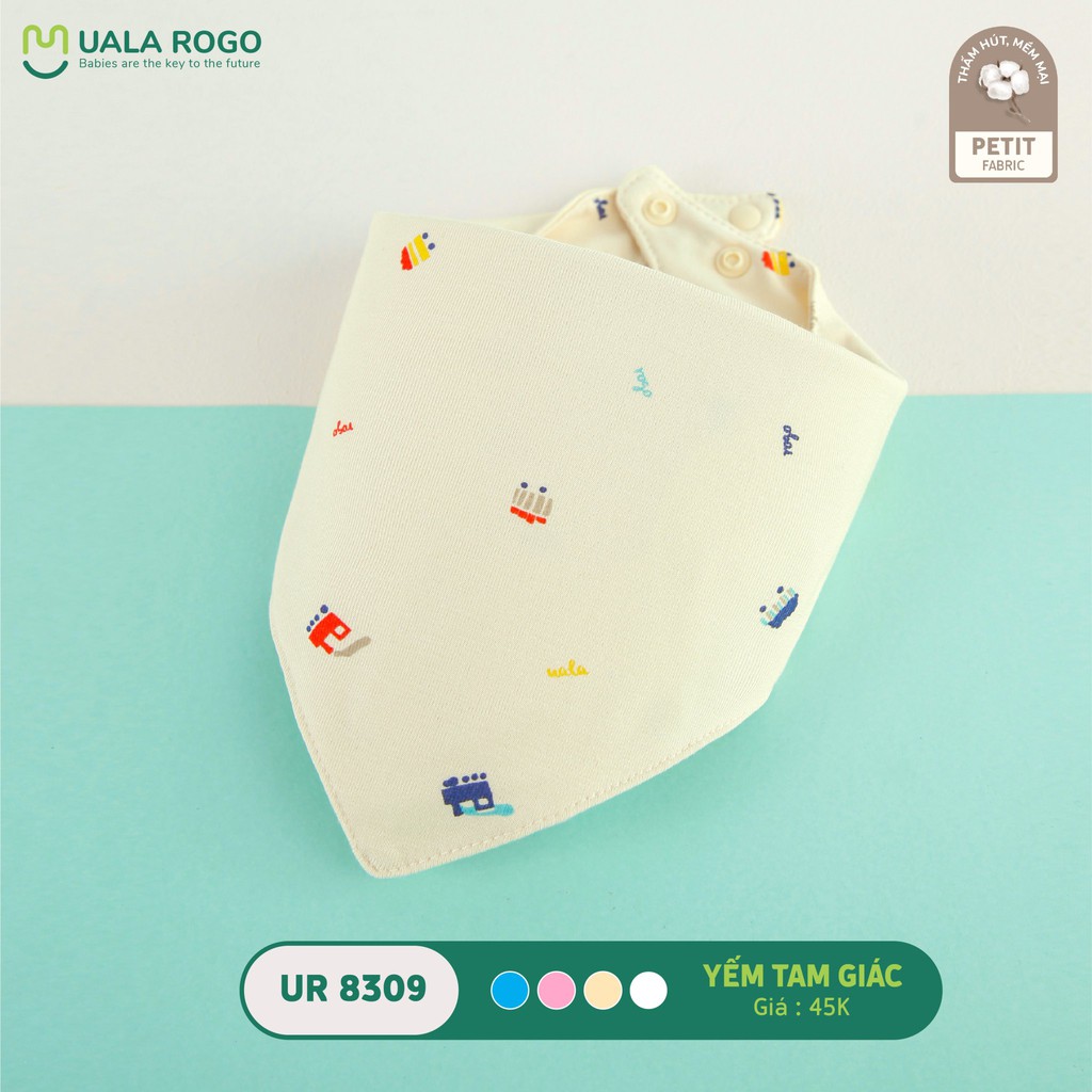 Yếm tam giác UALA &amp; ROGO sợi tre 2 cúc mỏng Size 0-2Y [ UalaRogo ]