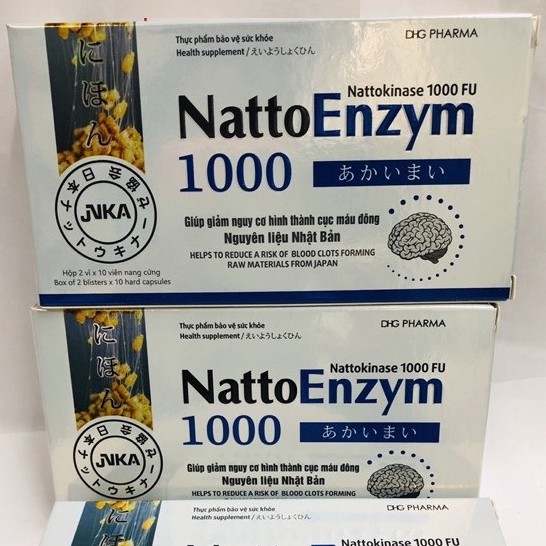 NattoEnzym 1000 – Hỗ trợ hoạt huyết dưỡng não, giảm nguy cơ tai biến đột quỵ (20 viên)
