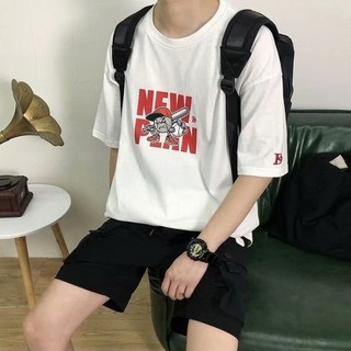 Áo Thun Bóng Chày Dáng Rộng In Hình Quái Vật Cá Tính Cho Nam