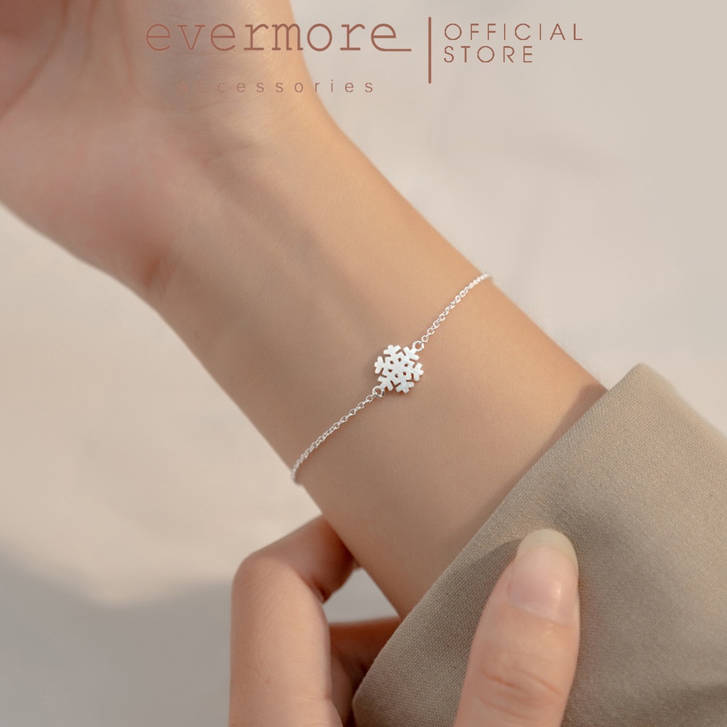 Vòng tay bạc EVERMORE, lắc tay hoa tuyết bạc Ý 925 nguyên chất, thanh lịch, minimalism - L006