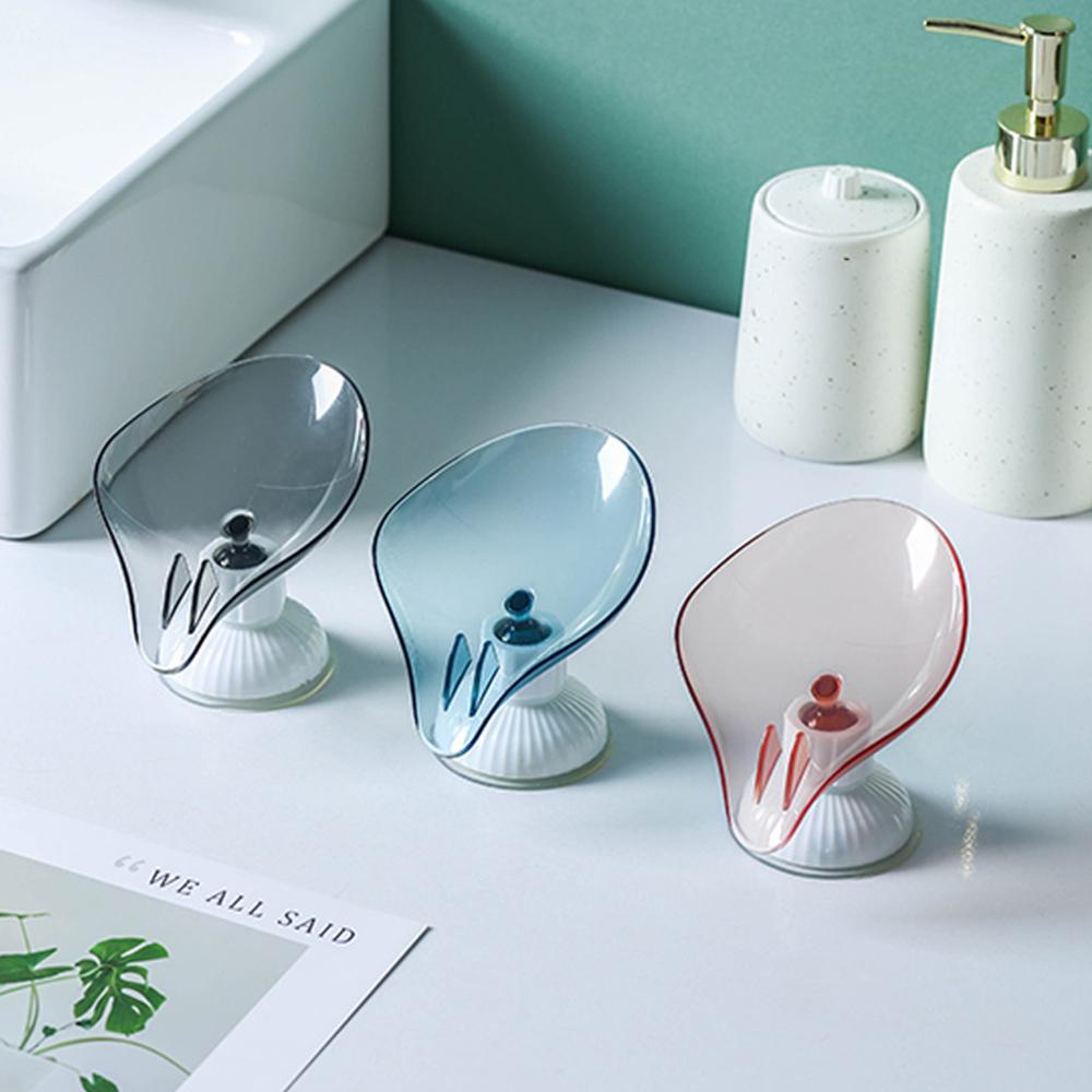 CLEVER Giá Đỡ Xà Phòng Hình Lá Có Giác Hút Gắn Bồn Rửa Nhà Bếp