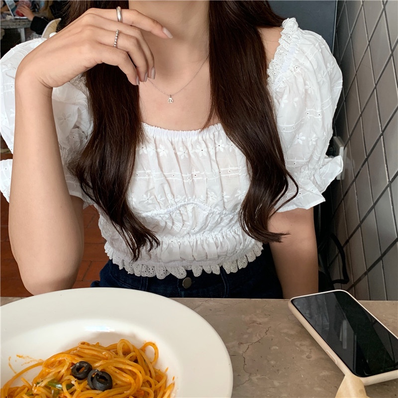 Áo sơ mi SUXI cotton màu trơn ôm dáng dễ thương thời trang mùa hè cho nữ