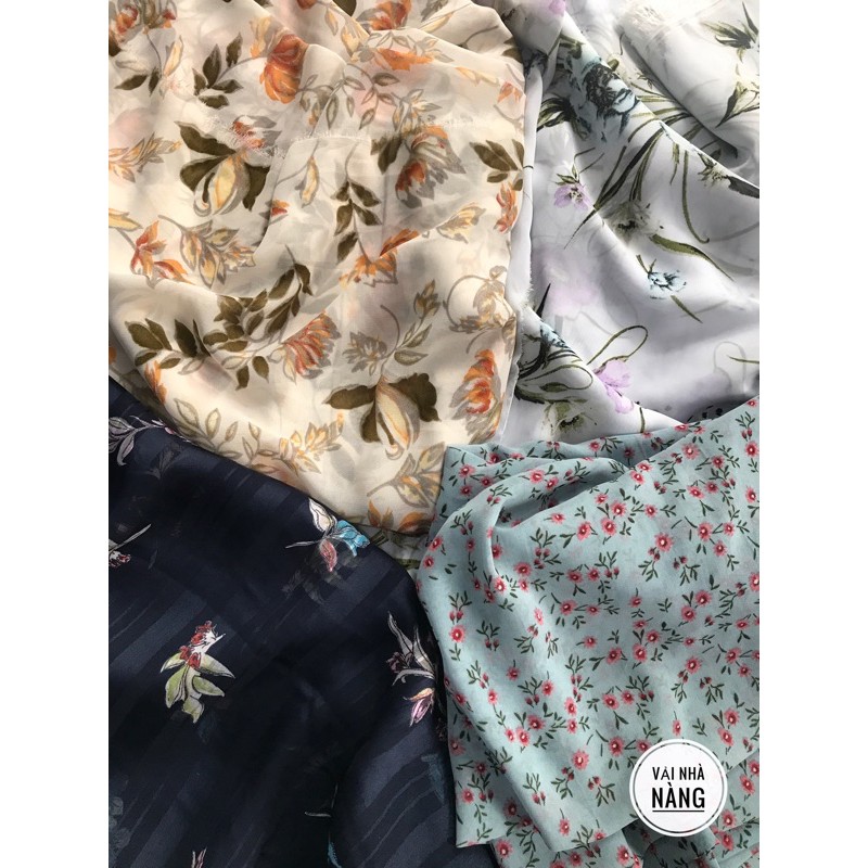 Vải Voan Chiffon hoa mềm, rũ