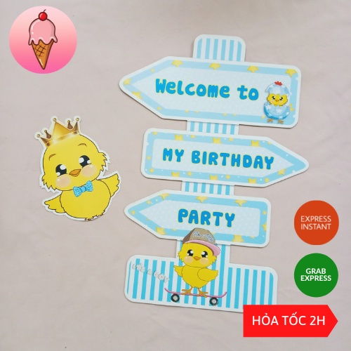 Bảng Welcome Trang Trí Sinh Nhật Bé Trai Bé Gái Nhiều Chủ Đề Siêu Đáng Yêu Dễ Thương - Kem Shop K13