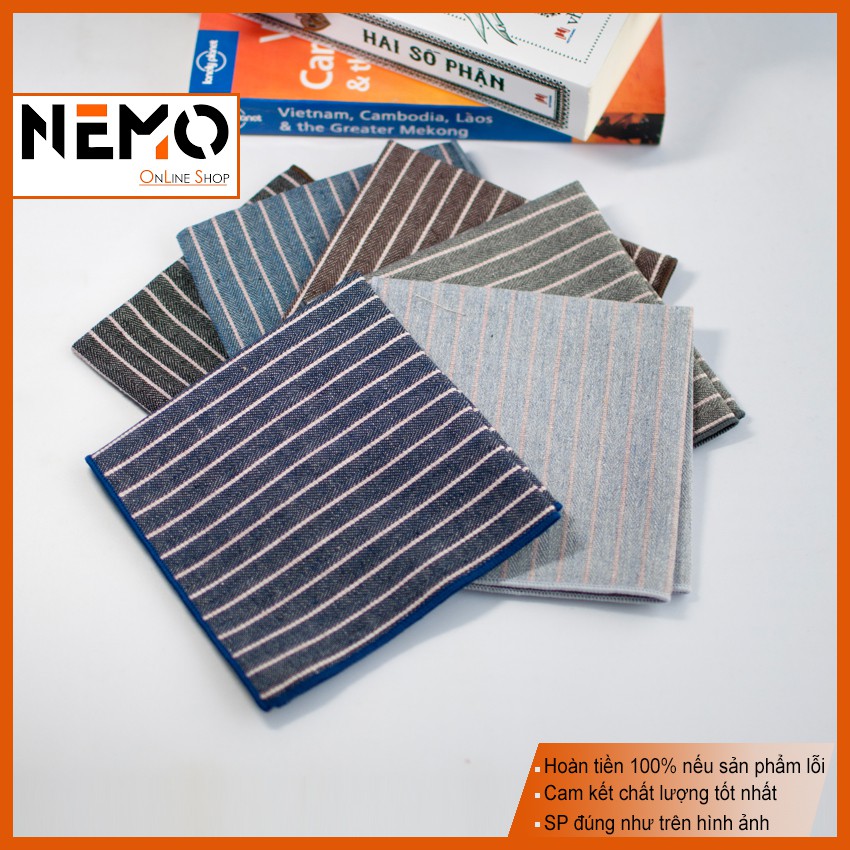Khăn cài túi áo Vest họa tiết Kẻ dọc dành cho nam - Phụ kiện cài áo cao cấp thời trang